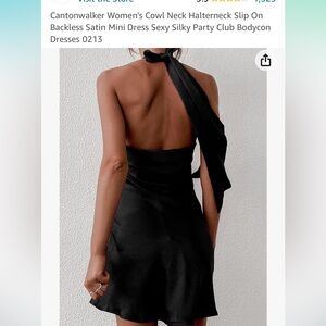 Halter neck black dress